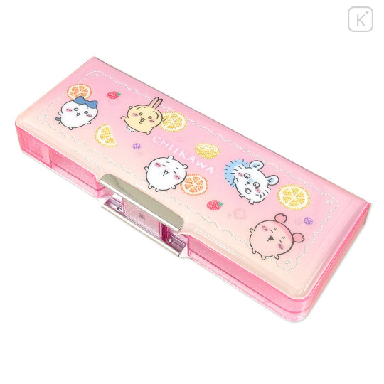 Japan Chiikawa Double-sided Pencil Case - Chiikawa & Hachiware & Usagi : Fruit Party Pink - 5