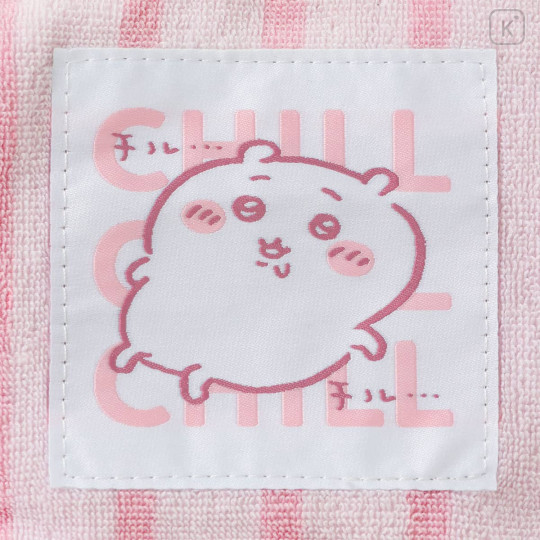 Japan Chiikawa Square Cosmetic Pouch - Chiikawa : Chill Chill Pink Stripe - 4