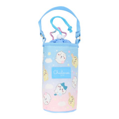 Japan Chiikawa Insulated Cooler Plastic Bottle Holder - Chiikawa & Hachiware & Usagi : Sky Blue Pink