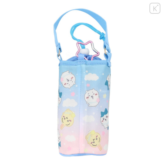 Japan Chiikawa Insulated Cooler Plastic Bottle Holder - Chiikawa & Hachiware & Usagi : Sky Blue Pink - 2