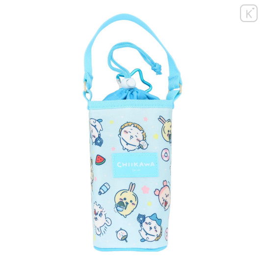 Japan Chiikawa Insulated Cooler Plastic Bottle Holder - Summer Blue - 1