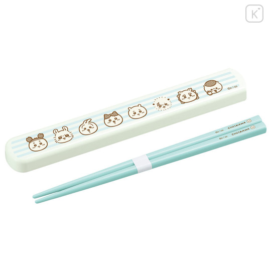 Japan Chiikawa Chopsticks 18cm with Case - Characters Face - 1