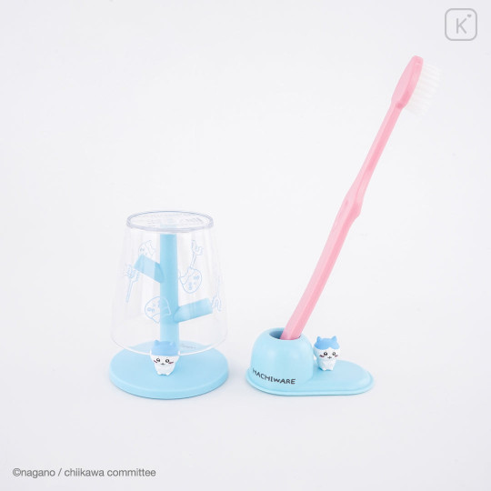 Japan Chiikawa Toothbrush Stand - Hachiware : Figure Blue - 4