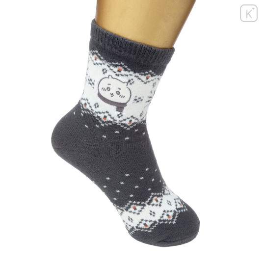 Japan Chiikawa Crew Socks - Chiikawa : Christmas Charcoal Gray - 5