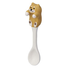 Japan Decole Ceramic Spoon - Wankoron Dog Shiba Inu Nokkari Figure