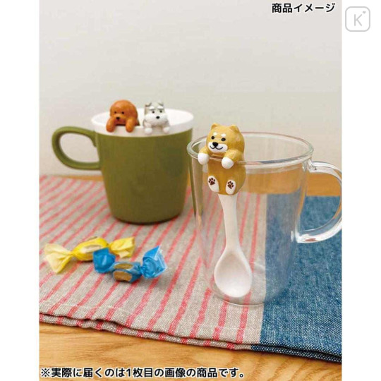 Japan Decole Ceramic Spoon - Wankoron Dog Toy Poodle Nokkari Figure - 2