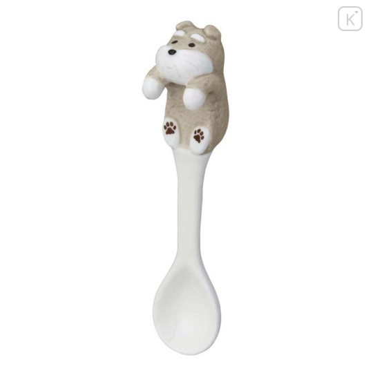 Japan Decole Ceramic Spoon - Wankoron Dog Schnauzer Nokkari Figure - 1