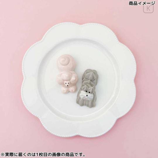 Japan Maison Terrier × Decole Porcelain Chopstick Rest - Meringue Cookie Dog Poodle - 2