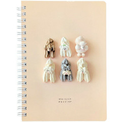 Japan Maison Terrier Spiral B6 Ring Notebook - Sweets Chocolate Dog Beige