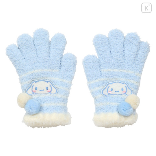 Japan Sanrio Original Kids Stretch Gloves - Cinnamoroll : Blue White Stripe - 1