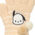 Japan Sanrio Original Kids Stretch Gloves - Pochacco : Beige White Stripe - 2
