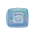 Japan Sanrio Square Pouch - Cinnamoroll : Petit Collection Blue Satin - 1
