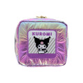 Japan Sanrio Square Pouch - Kuromi : Petit Collection Purple Satin - 1