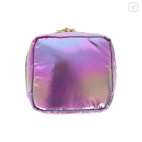 Japan Sanrio Square Pouch - Kuromi : Petit Collection Purple Satin - 2