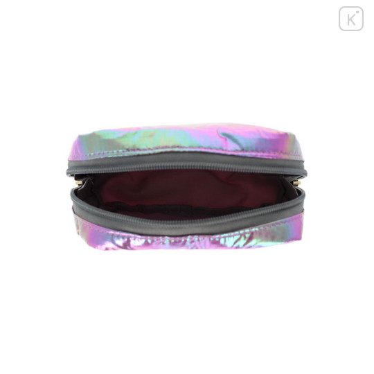 Japan Sanrio Square Pouch - Kuromi : Petit Collection Purple Satin - 3