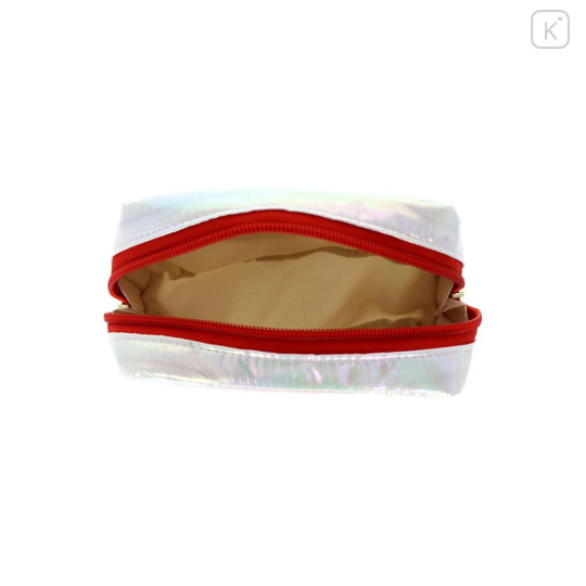 Japan Sanrio Square Pouch - Hello Kitty : Petit Collection White Satin - 3