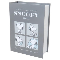 Japan Peanuts Book-Shaped Box Case - Snoopy : Wonderful Day Blessing Grey