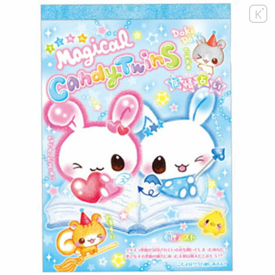 Japan Q-LiA A6 Notepad - Kira Usa Twins Bubble Rabbit : Heisei Retro Blue - 1