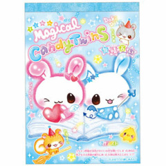 Japan Q-LiA A6 Notepad - Candy Twins : Heisei Retro Blue