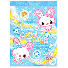Japan Q-LiA Mini Notepad - Candy Twins : Heisei Retro Candy Blue