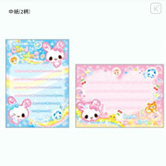 Japan Kamio Mini Notepad - Kira Usa Twins Bubble Rabbit : Heisei Retro Candy Blue - 2