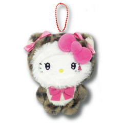 Japan Sanrio Ballchain Mascot Pouch - Hello Kitty : Leopard Loving Eyes