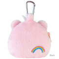 Japan Care Bears Mini Plush Pouch with Carabiner - Cheer Bear - 2