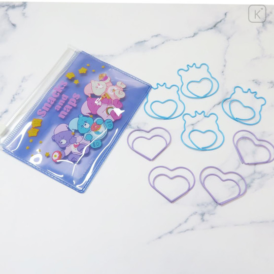 Japan Care Bears Paper Clip & Case - Snack And Naps Purple - 2