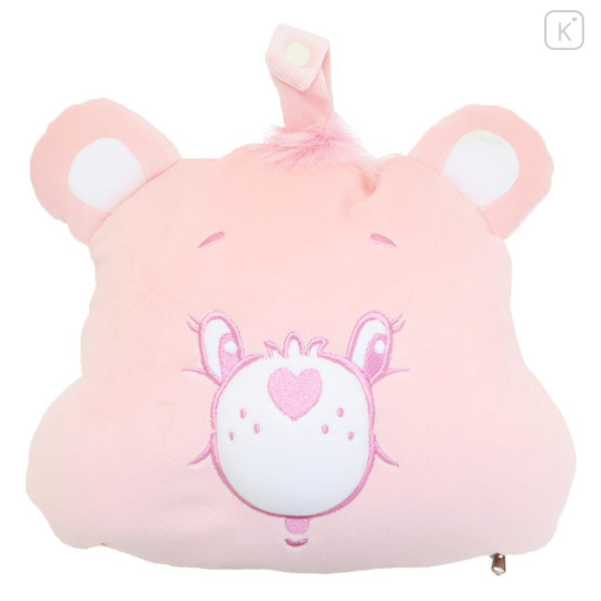 Japan Care Bears Travel Fluffy Neck Pillow Cushion - Cheer Bear Plush Style - 2