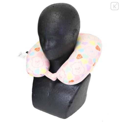 Japan Care Bears Travel Fluffy Neck Pillow Cushion - Cheer Bear Plush Style - 5