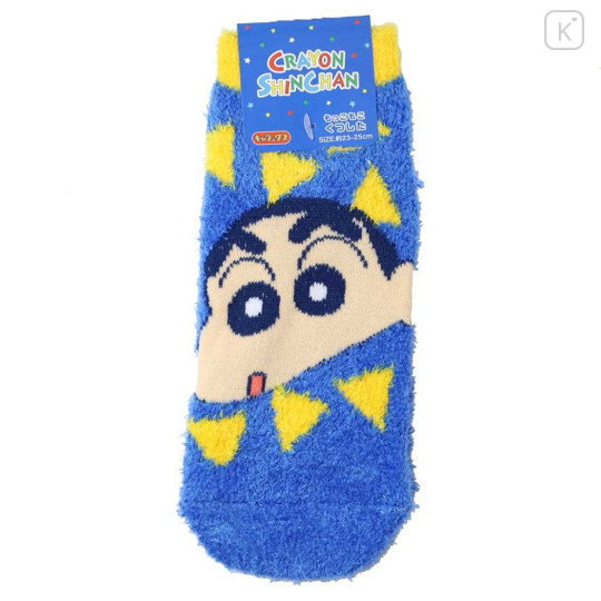 Japan Crayon Shin-chan Fluffy Socks - Shinnosuke Nohara : Blue Triangle - 1
