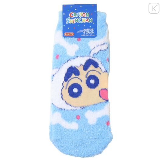 Japan Crayon Shin-chan Fluffy Socks - Shinnosuke Nohara & Shiro : Blue - 1