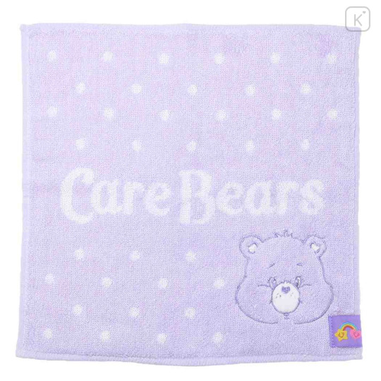 Japan Care Bears Mini Towel Jacquard Handkerchief - Best Friend Bear Purple - 1