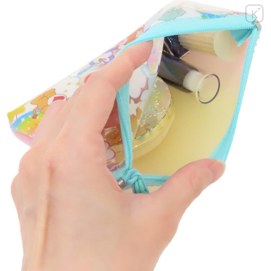 Japan Care Bears Clear Flat Mini Pouch - Rainbow Party Cousin - 3