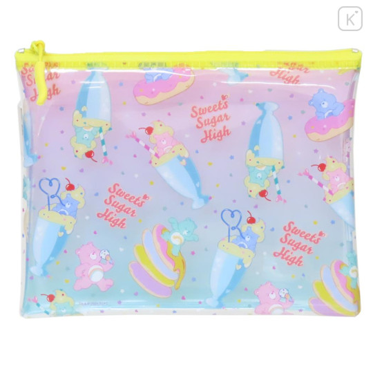 Japan Care Bears Clear Cosmetic Pouch - Wish Bear & Cheer Bear Sweets Sugar High - 1