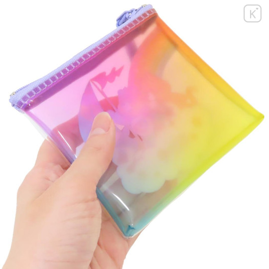 Japan Care Bears Clear Flat Mini Pouch - Rainbow Party Cousin Proud Heart Cat & Cozy Heart Penguin - 2