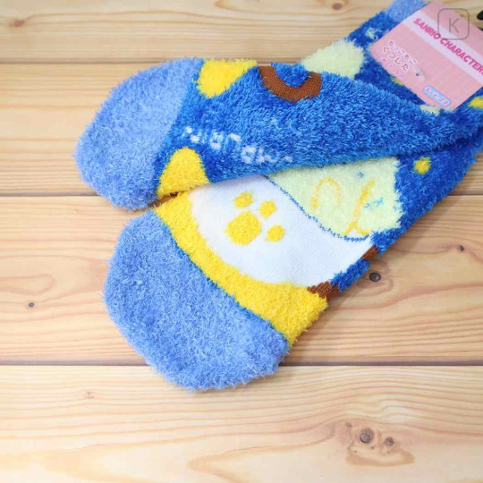 Japan Sanrio Fluffy Socks - Pompompurin : Teacup Ride Navy - 2