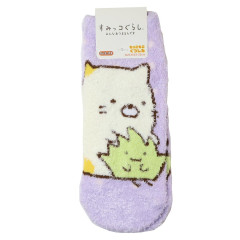 Japan San-X Fluffy Socks - Sumikko Gurashi : Neko & Zassou Purple