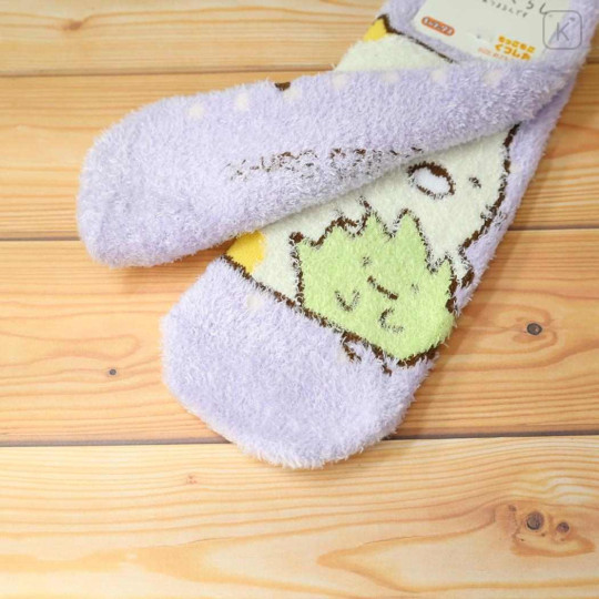 Japan San-X Fluffy Socks - Sumikko Gurashi : Neko & Zassou Purple - 2
