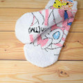 Japan Pokemon Fluffy Socks - Sylveon : White Pink Stripe - 2
