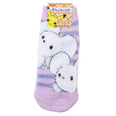 Japan Pokemon Fluffy Socks - Tandemaus : Purple Stripe