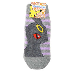 Japan Pokemon Fluffy Socks - Umbreon : Grey Purple Stripe