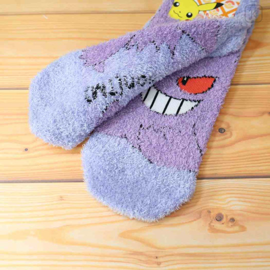 Japan Pokemon Fluffy Socks - Gengar : Happy Purple - 2