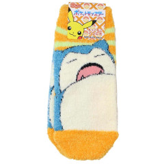 Japan Pokemon Fluffy Socks - Snorlax : Orange Green Stripe