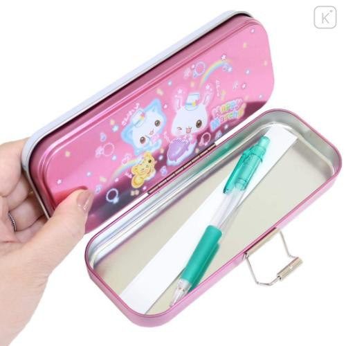 Japan Kamio Tin Pencil Case - Happy March Cat & Rabbit : Heisei Retro Pink - 4