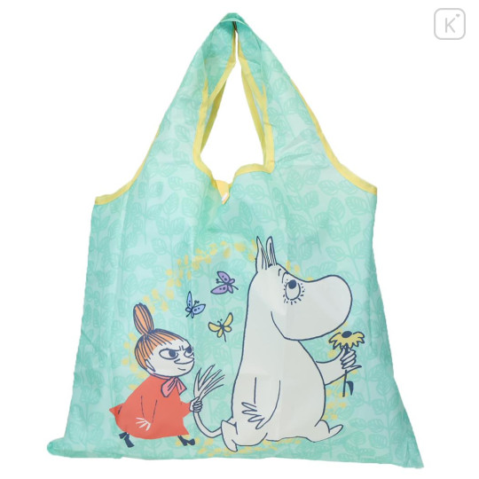 Japan Moomin Eco Shopping Bag - Little My & Moomintroll : Mint - 1
