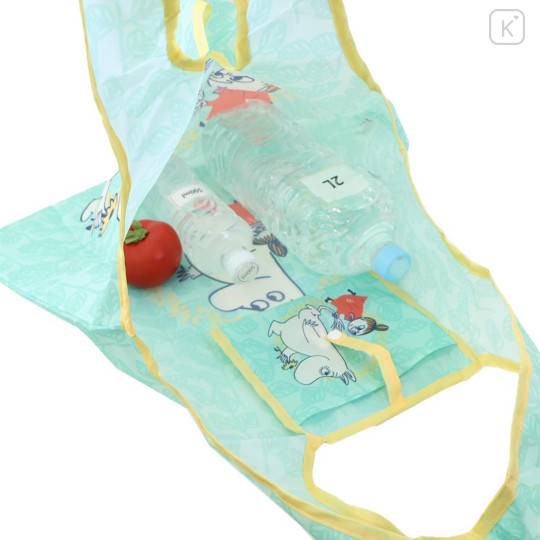 Japan Moomin Eco Shopping Bag - Little My & Moomintroll : Mint - 3