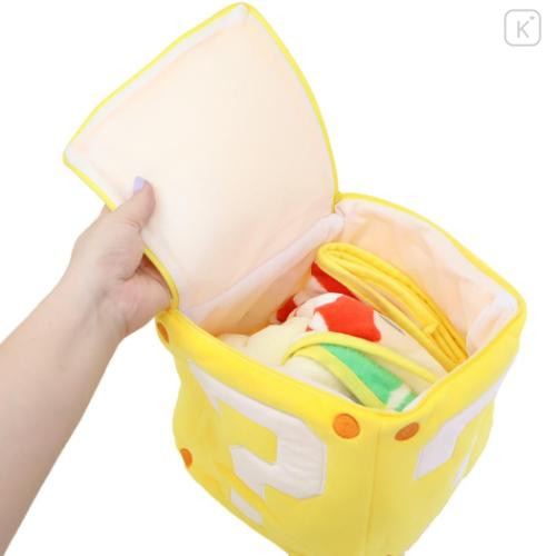 Japan Super Mario Lap Blanket with Mascot Pouch - Super Mario Brothers Light Yellow Power Up Block - 5