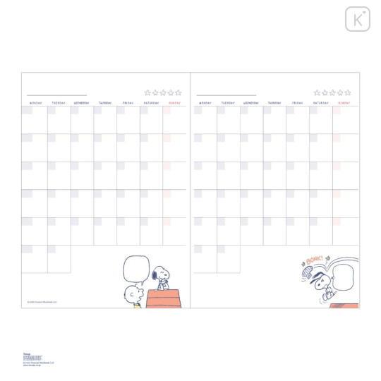 Japan Peanuts B6 Planner Weekly Schedule Book - Snoopy : Joe Cool - 2