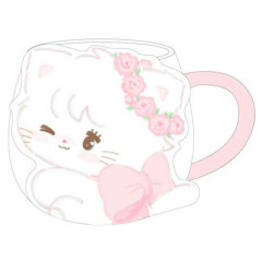 Japan Mikko Illustrations Die-cut Face Mug - Mousse Wink Flower